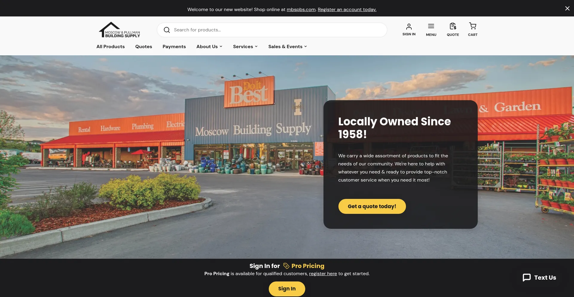 Website screenshot of Mbspbs.com