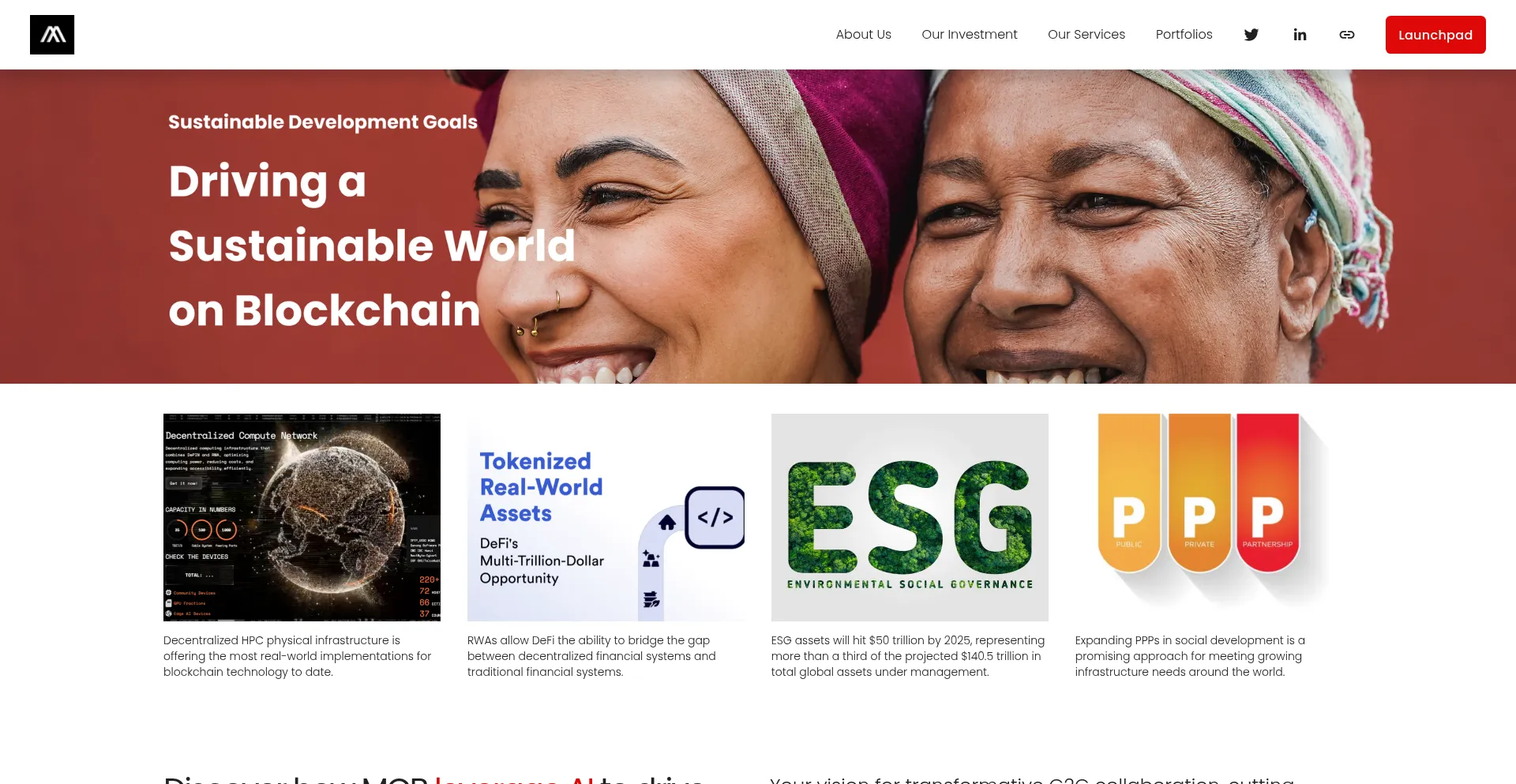 Website screenshot of Mcbdao.com