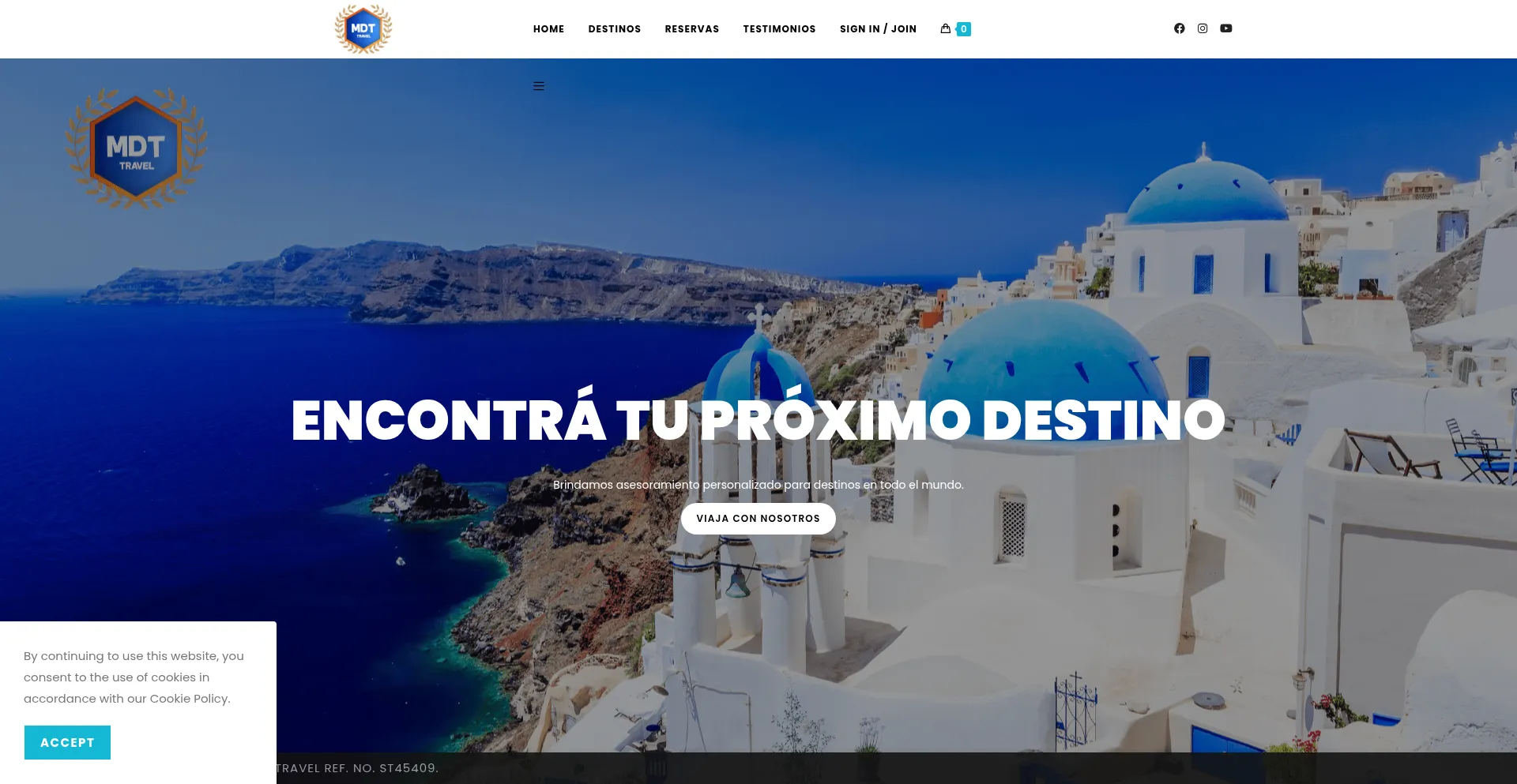 Website screenshot of Mdt-travel.net