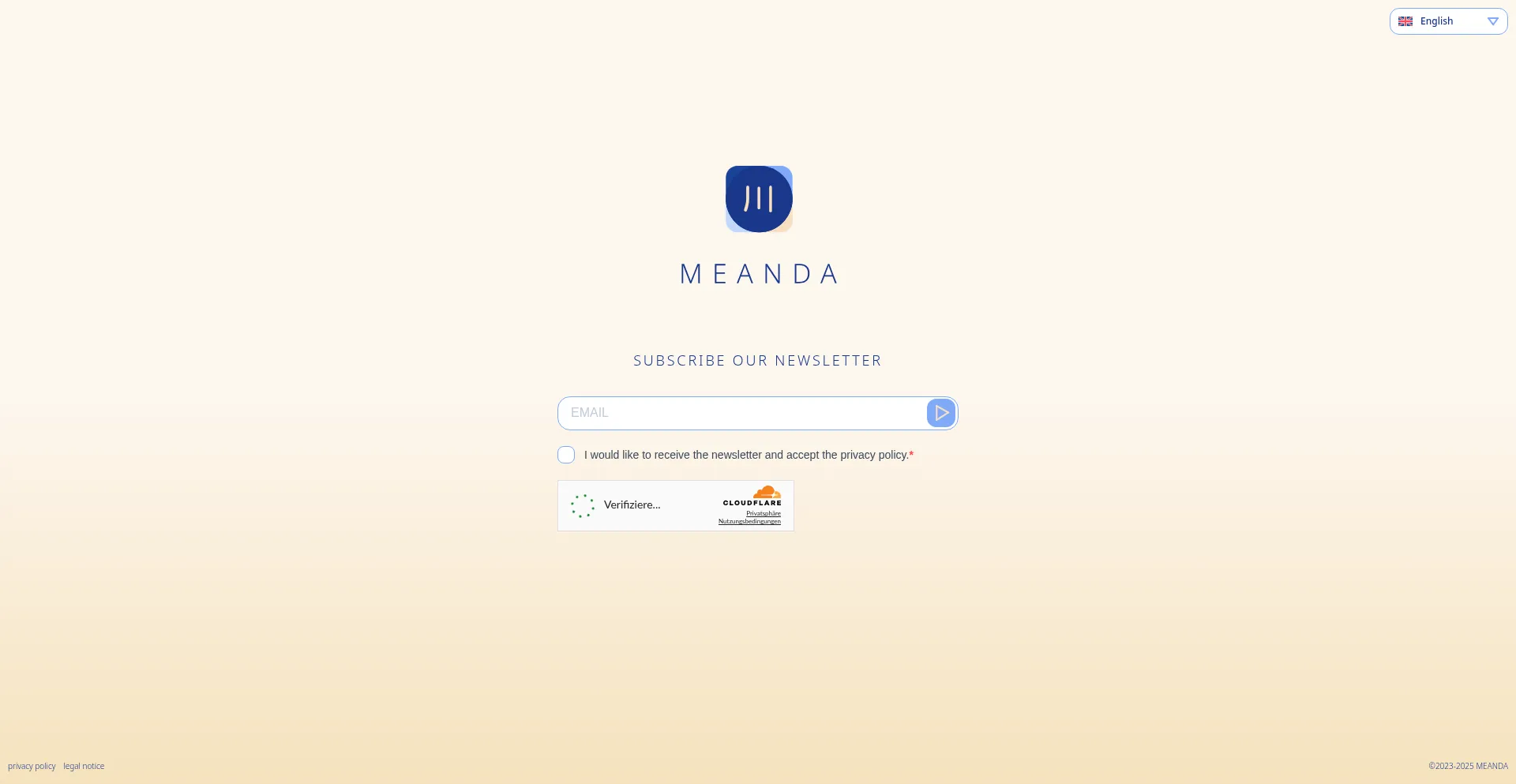 Website screenshot of Meanda.com