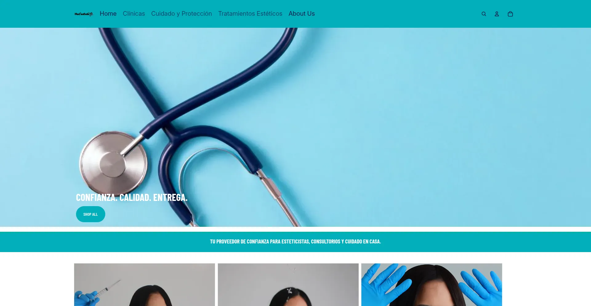 Website screenshot of Medaestheticsuppliespr.com