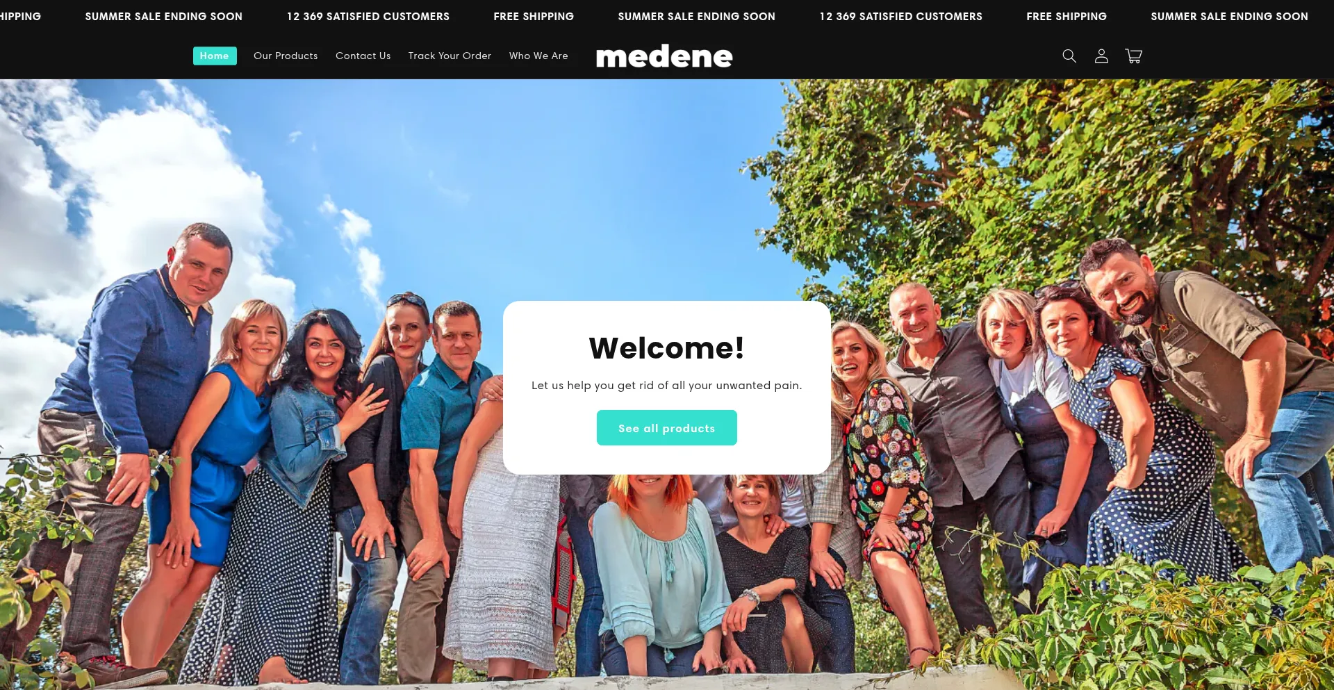 Website screenshot of Medene.co
