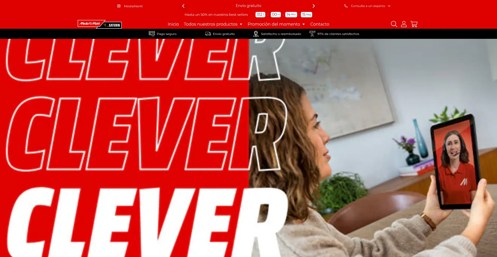 Website screenshot of Mediasmarkt.es