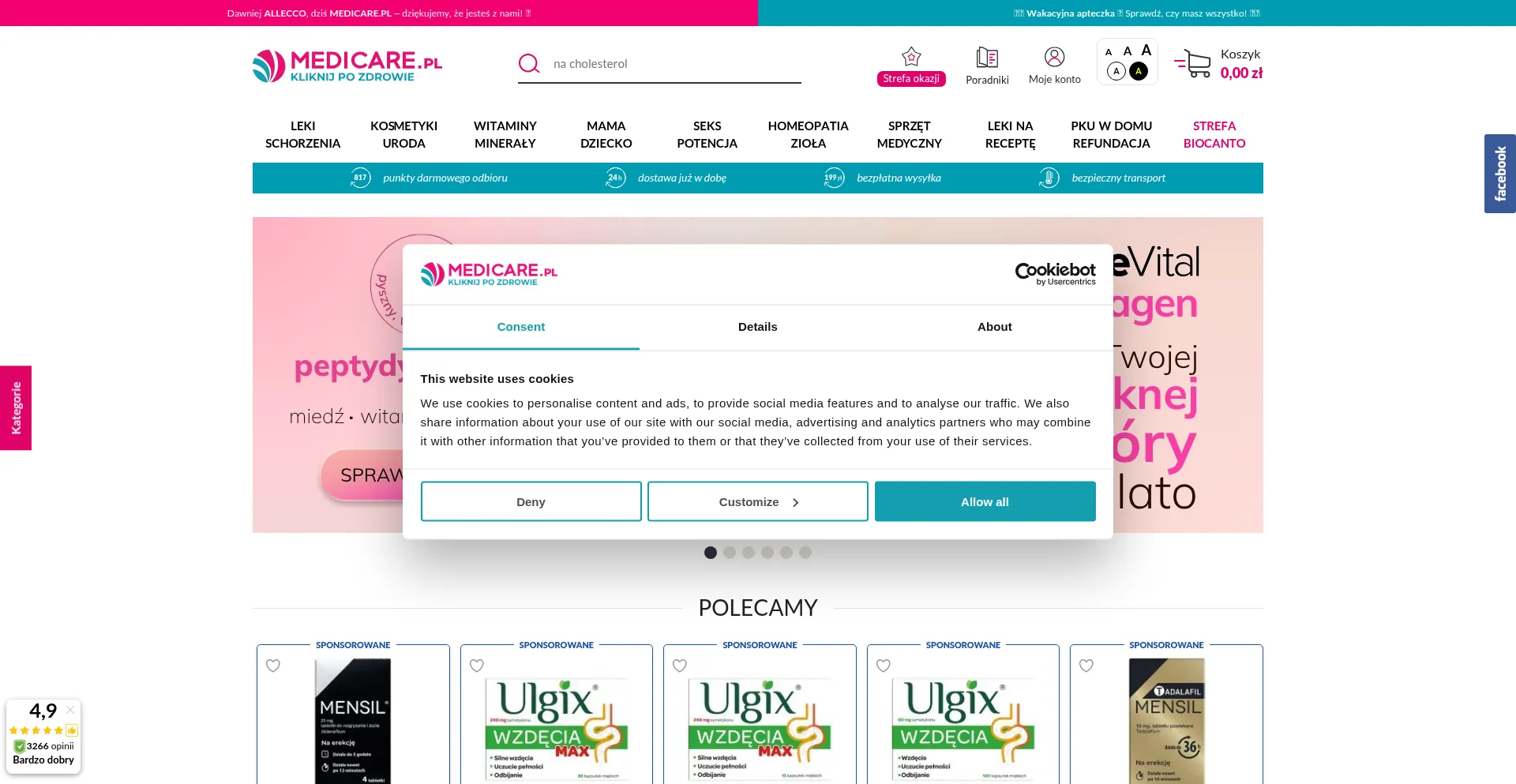 Website screenshot of Medicare.pl