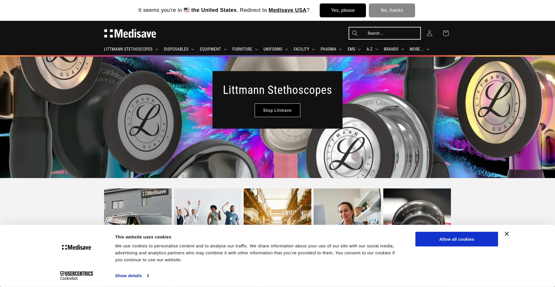 Website screenshot of Medisave.co.uk