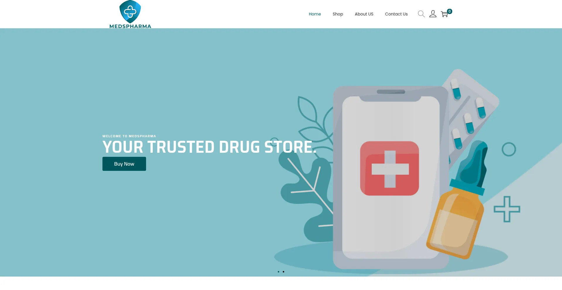 Website screenshot of Medspharma.uk