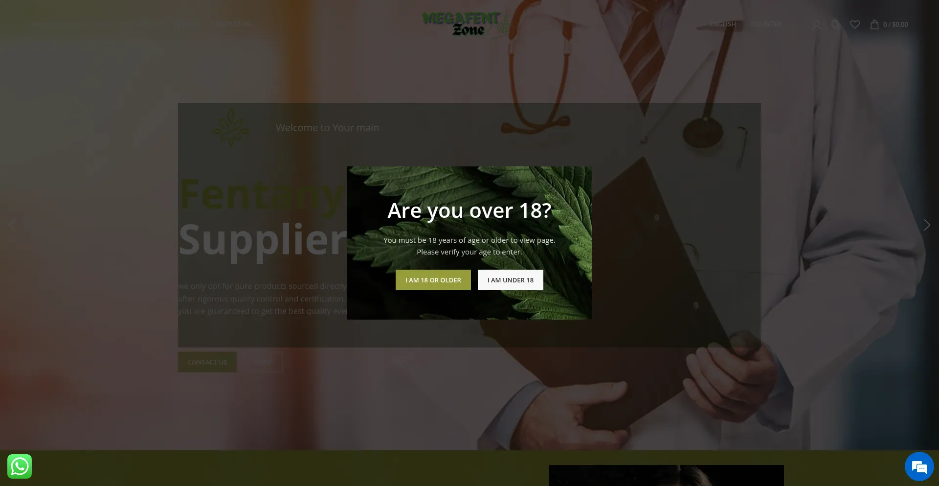 Website screenshot of Megafentzone.com