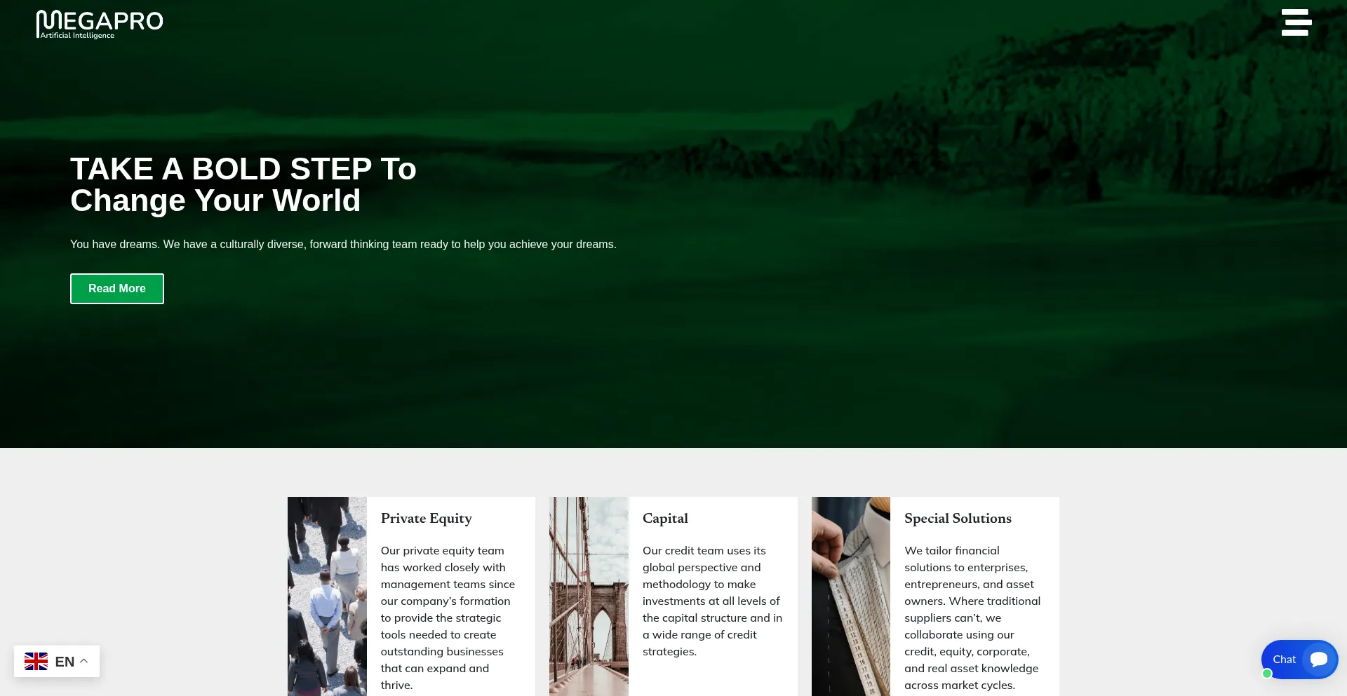 Website screenshot of Megaproai.com