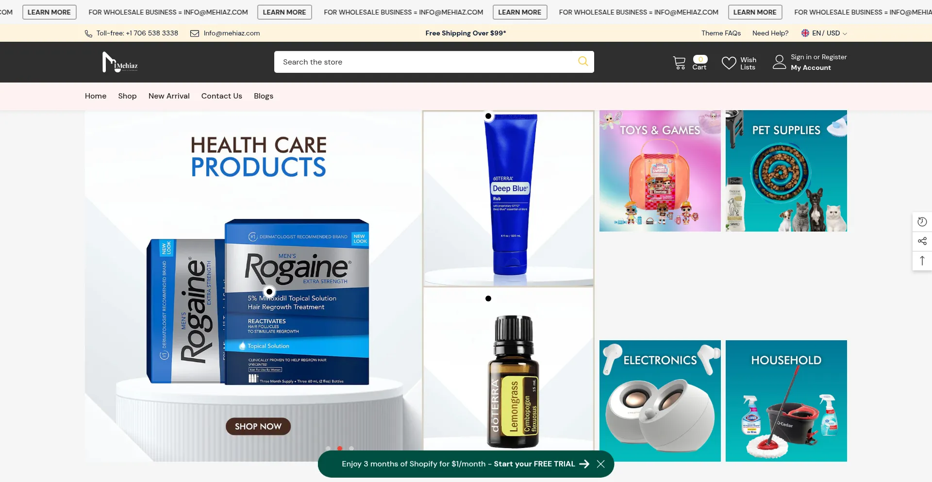 Website screenshot of Mehiaz.com