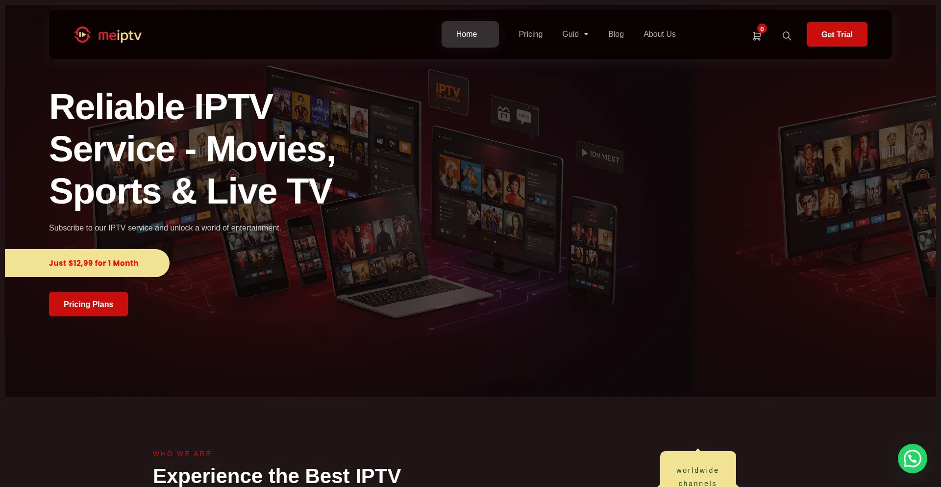 Website screenshot of Meiptv.com