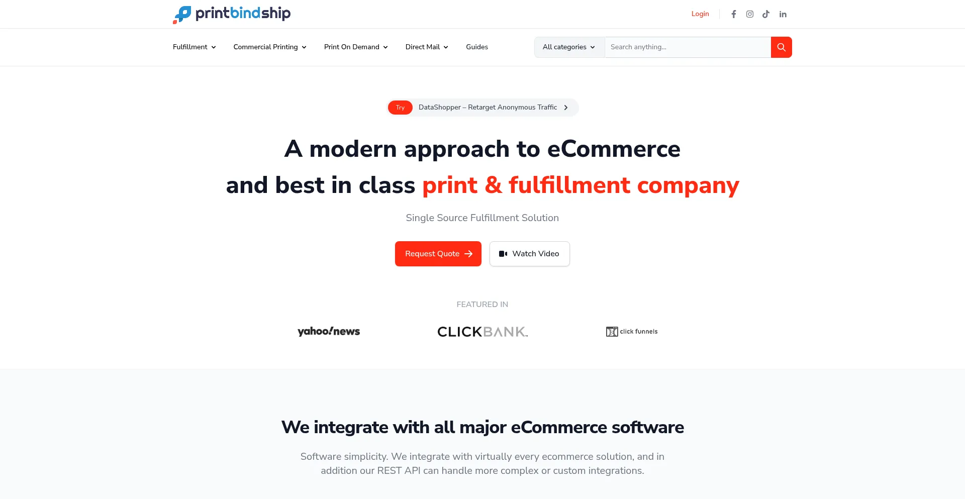 Website screenshot of Melprinting.com