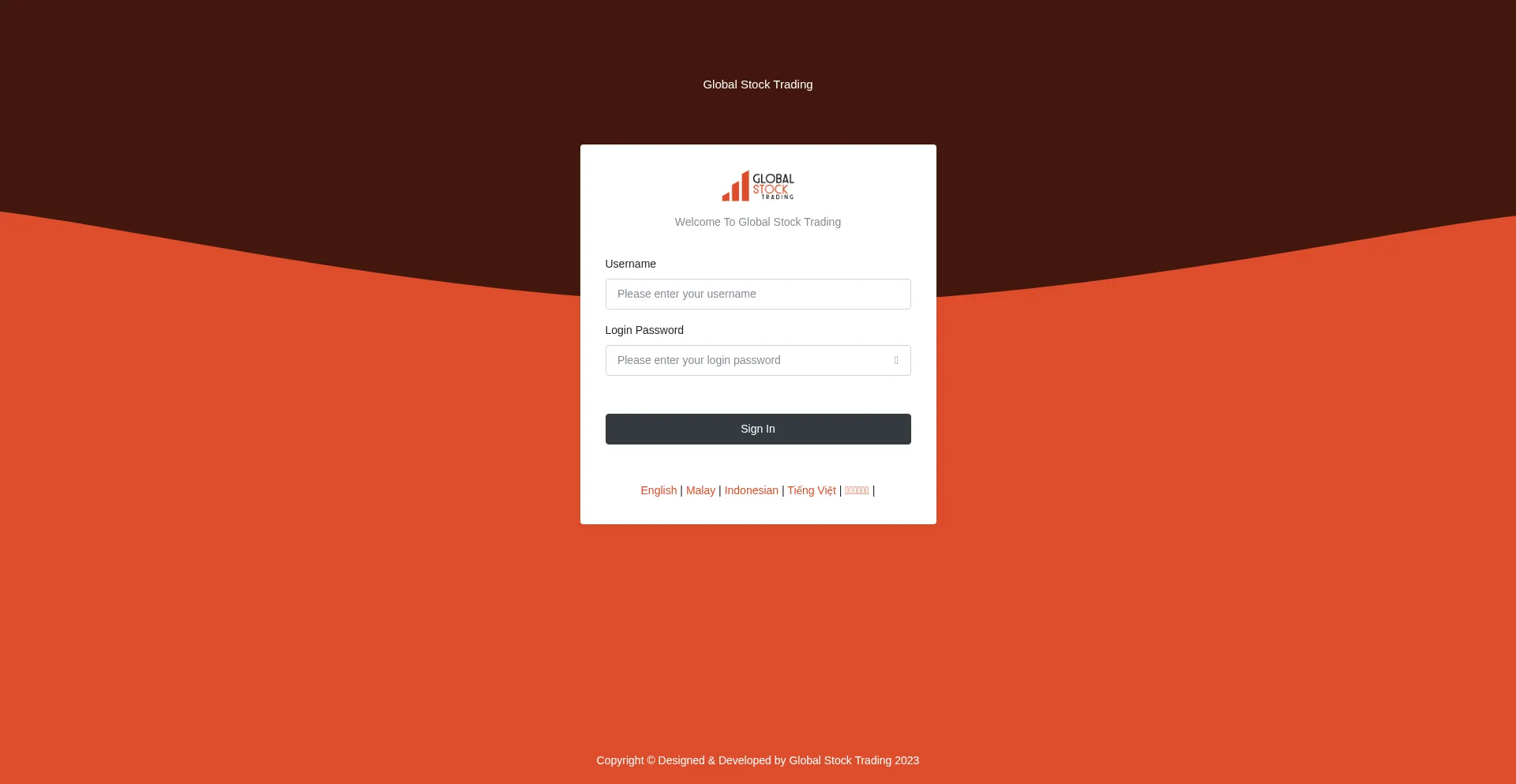 Website screenshot of Member.glbstrading.com