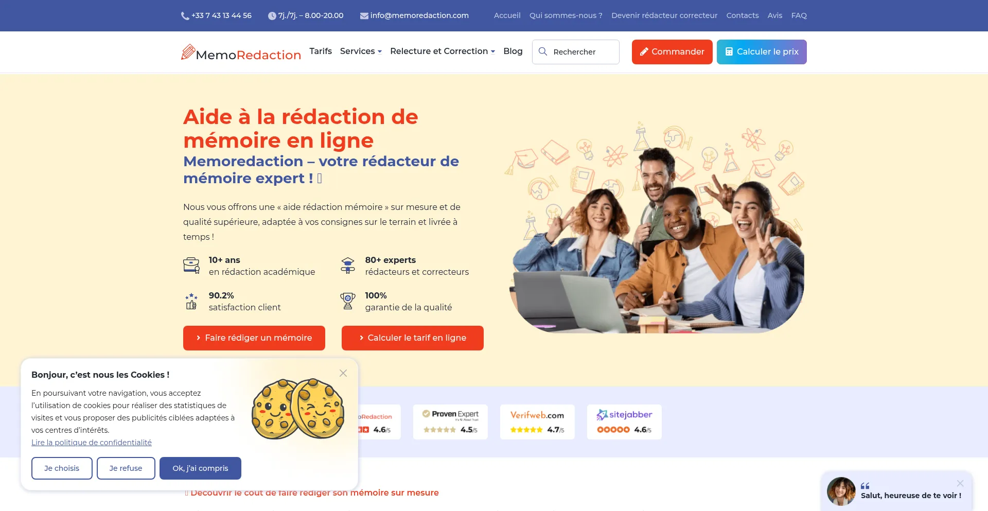 Website screenshot of Memoredaction.com