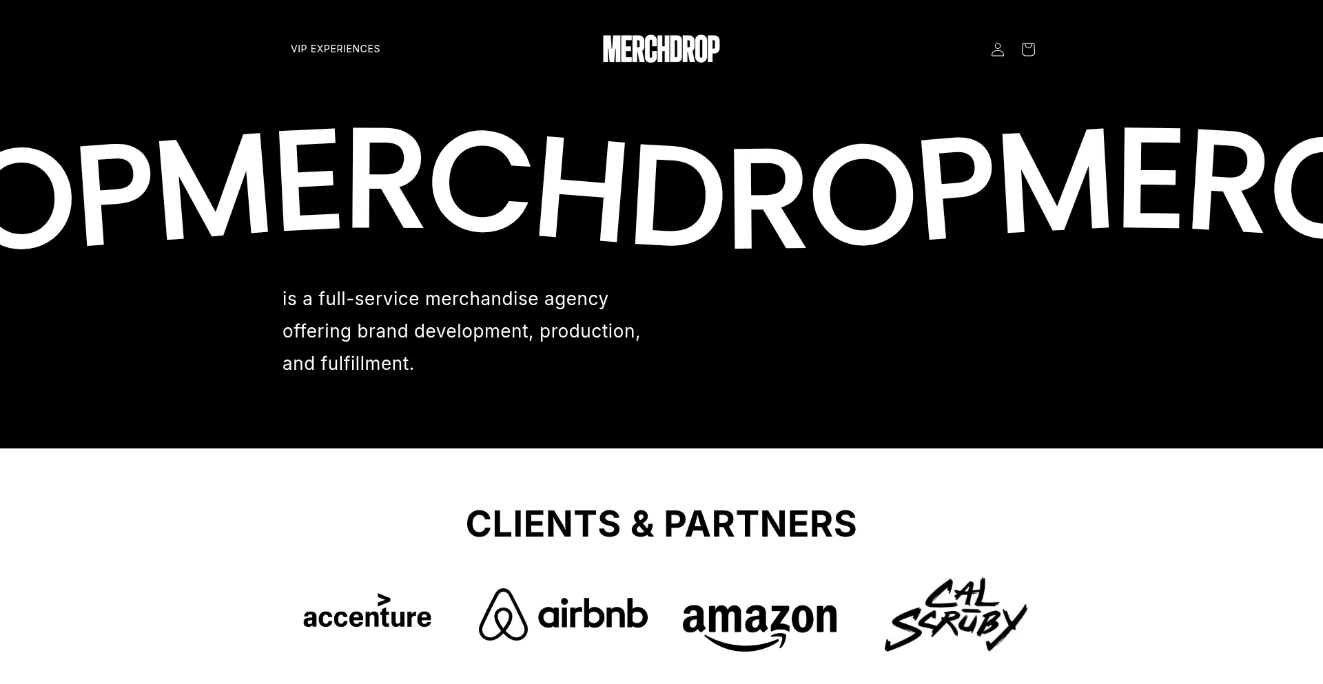 Website screenshot of Merchdrop.com
