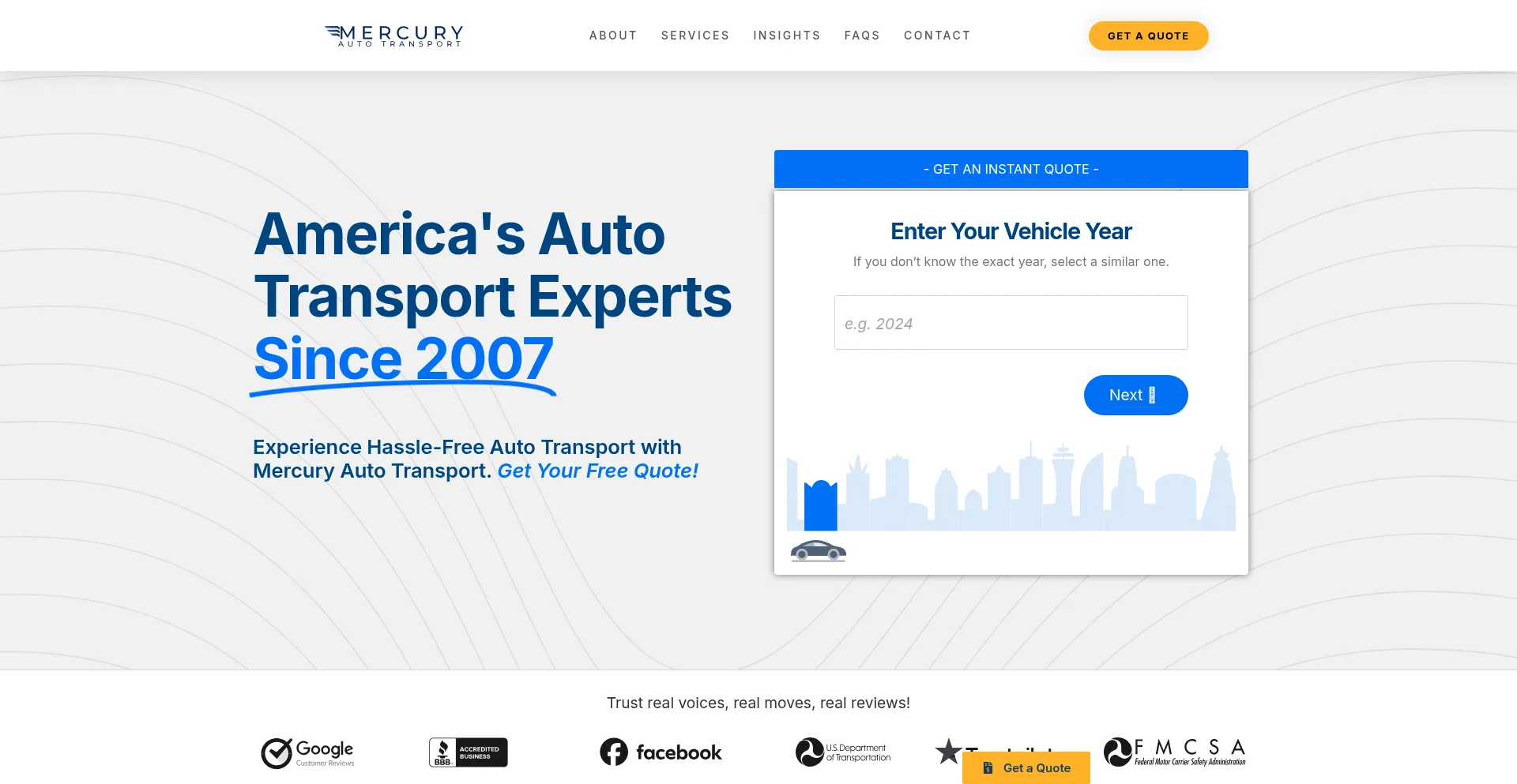 Mercuryautotransport.com Screenshot