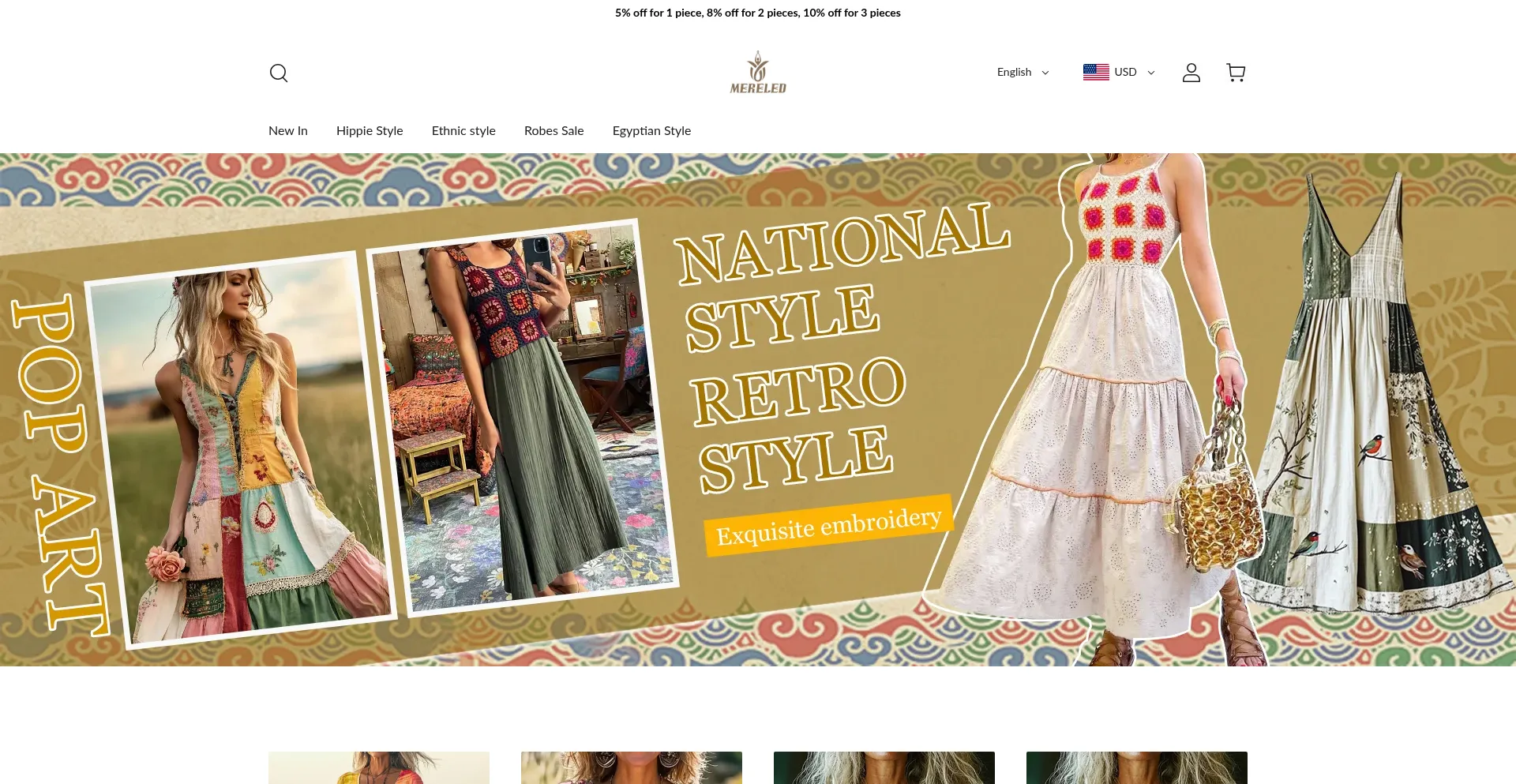 Website screenshot of Mereled.com