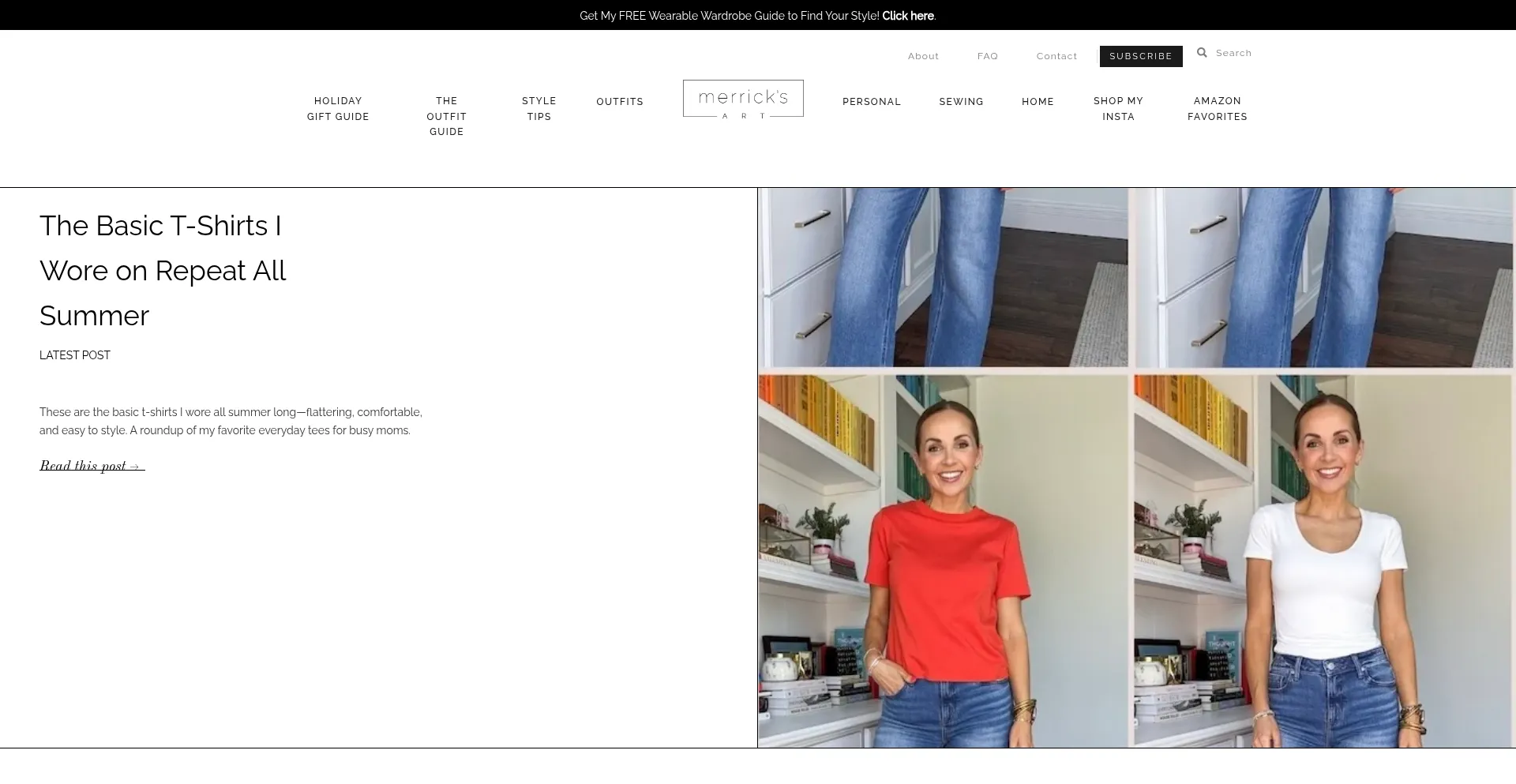 Website screenshot of Merricksart.com