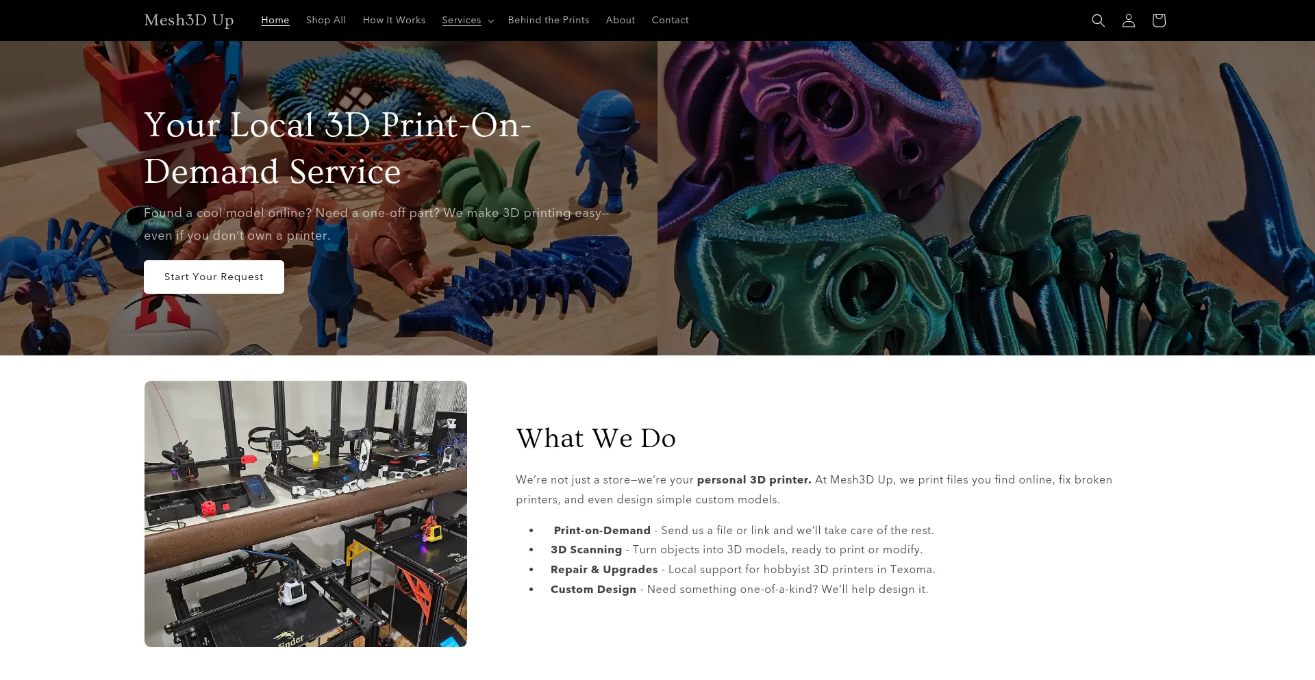 Website screenshot of Mesh3dup.com