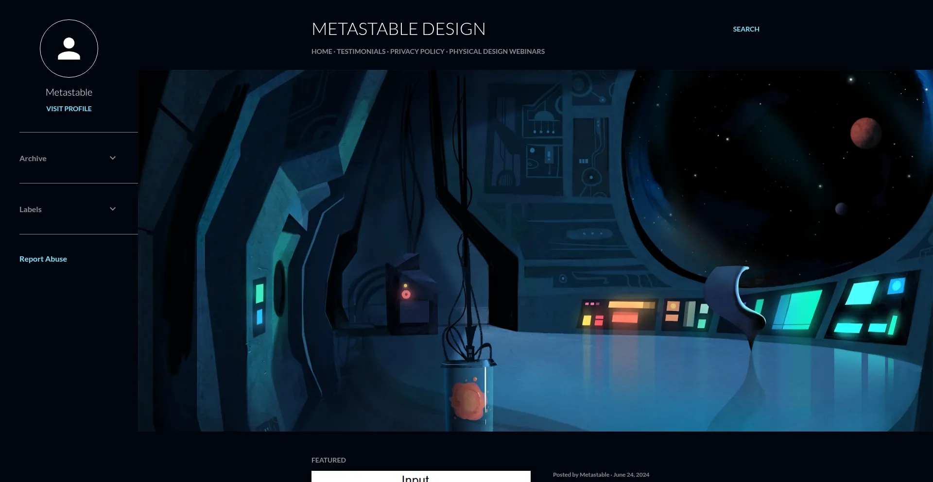 Website screenshot of Metastable-design.blogspot.com
