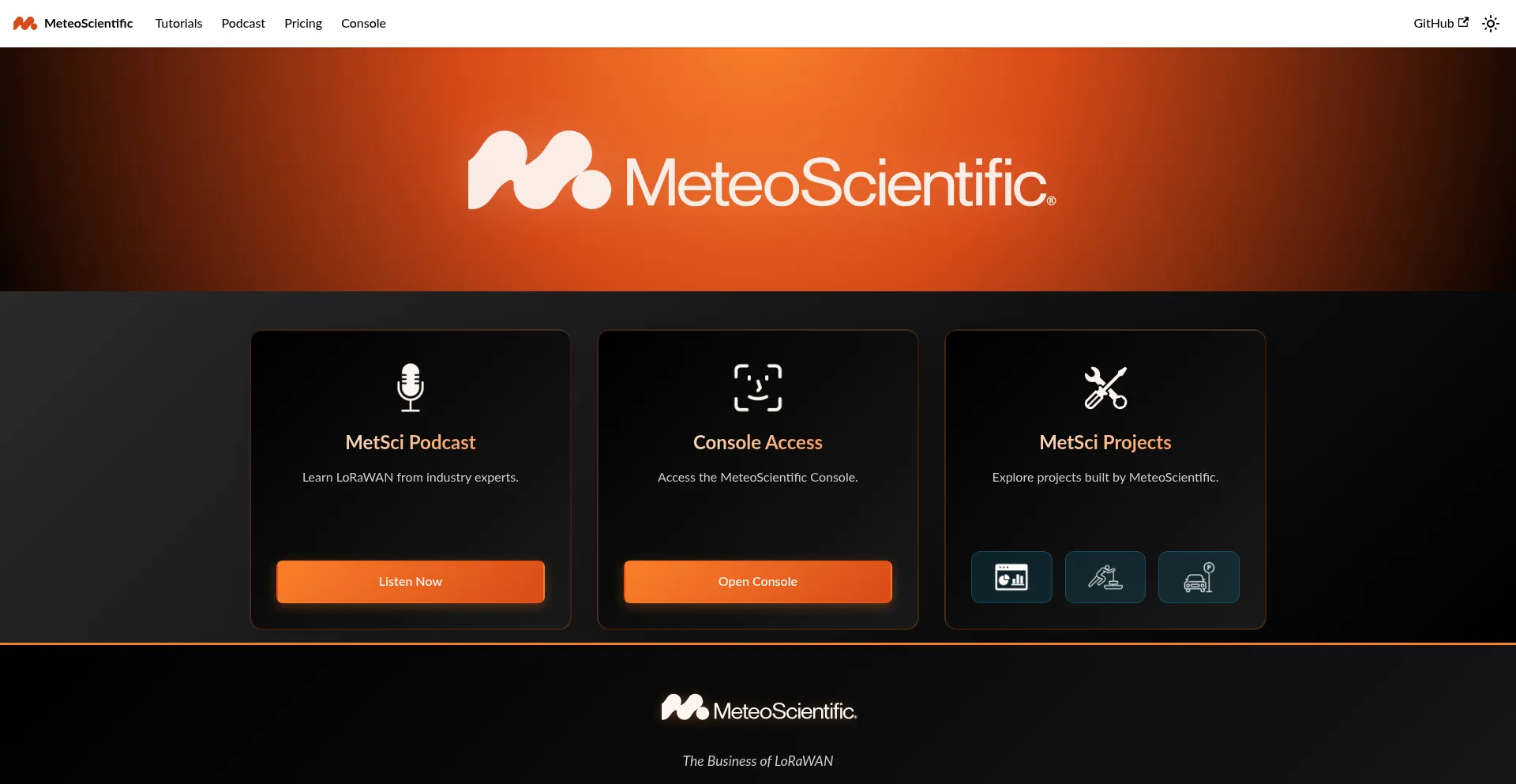 Website screenshot of Meteoscientific.com