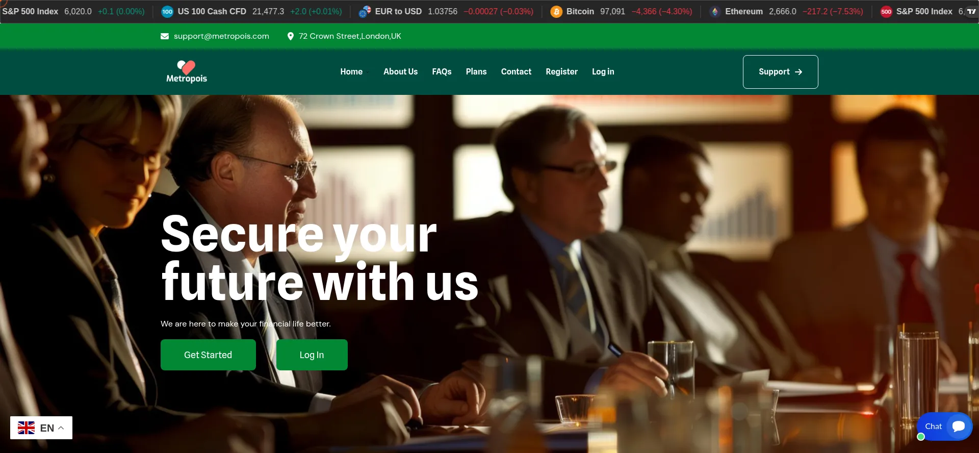 Website screenshot of Metropois.com
