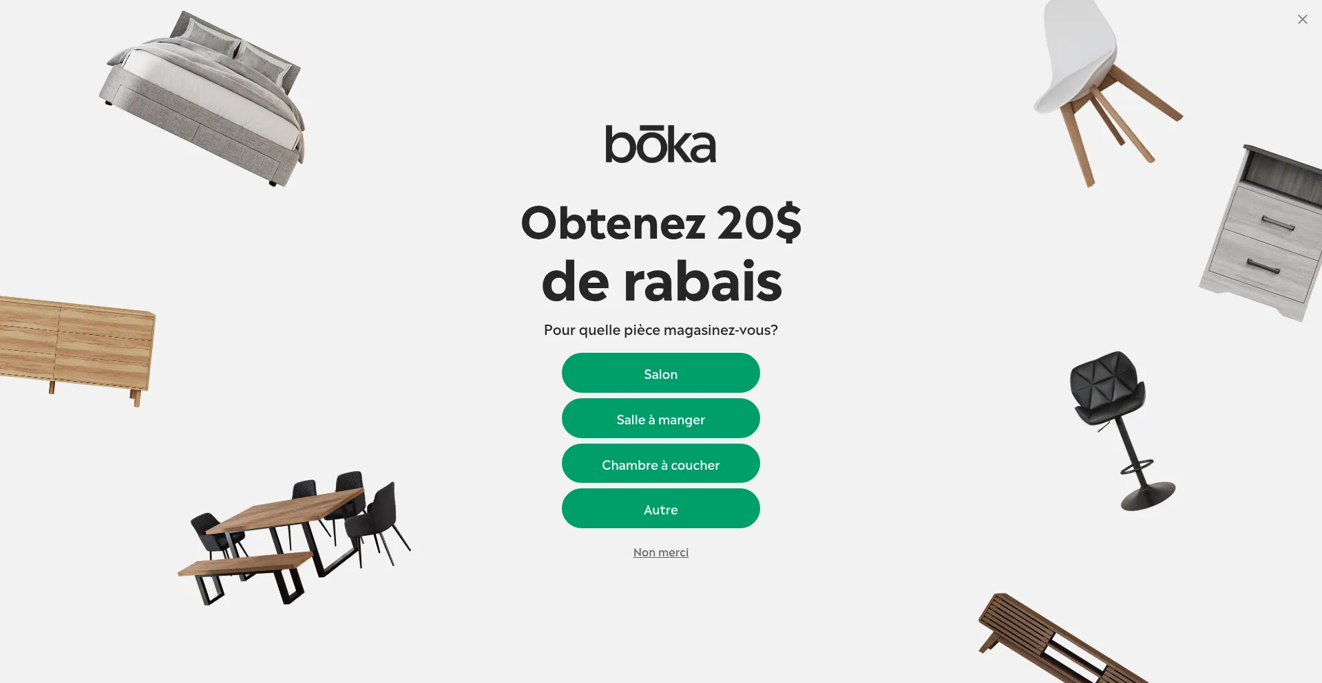 Website screenshot of Meublesboka.com