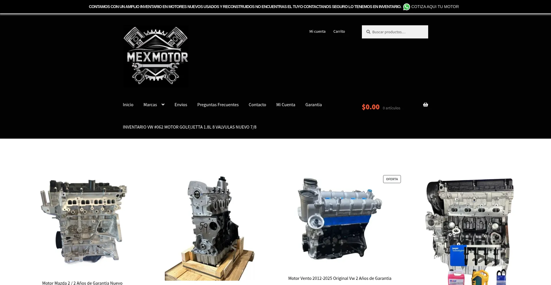 Website screenshot of Mexmotor.com