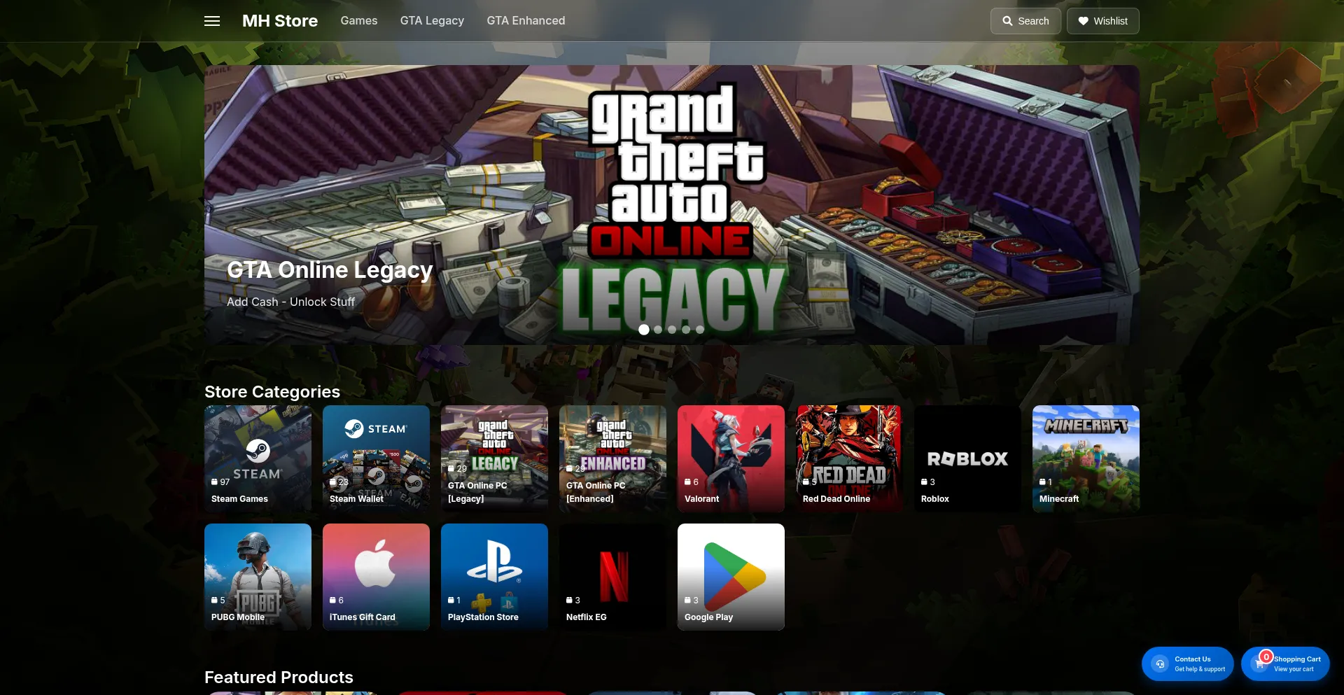 Website screenshot of Mhany-store.com