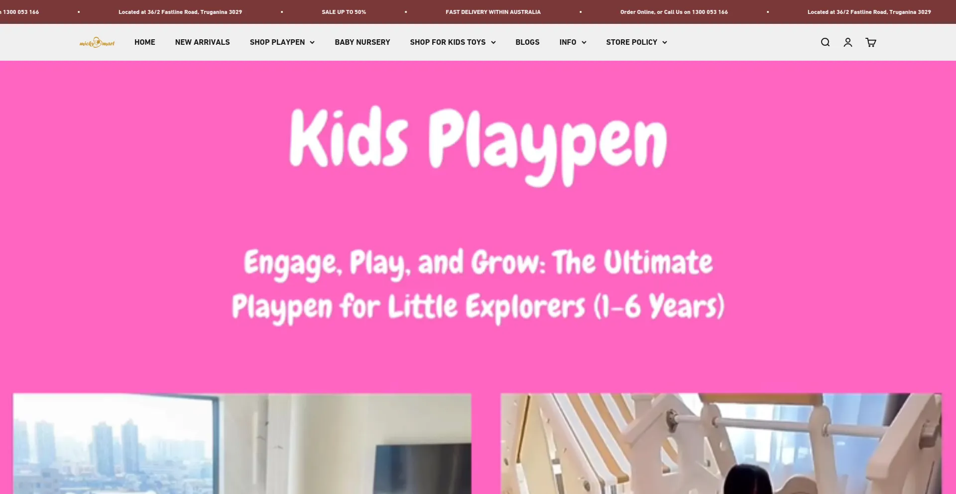 Website screenshot of Mickymart.com.au