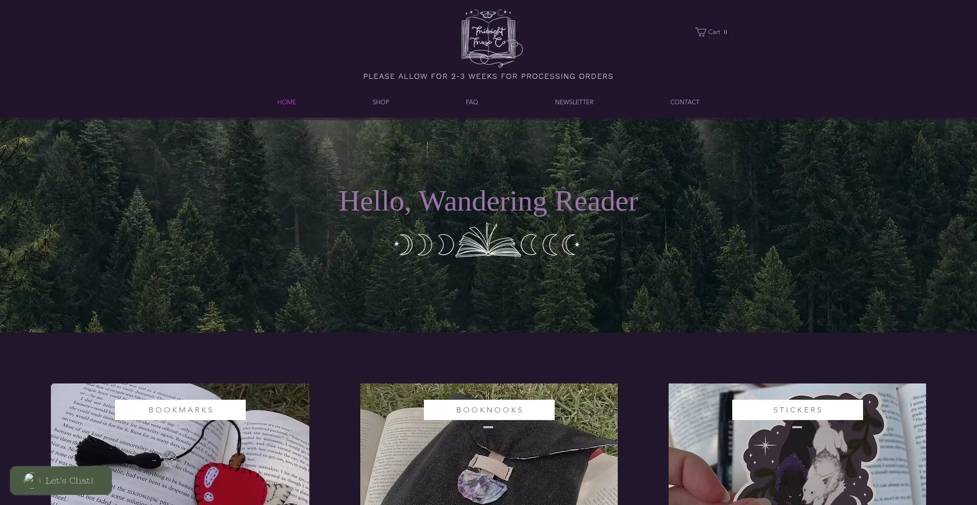 Website screenshot of Midnightmuseco.com