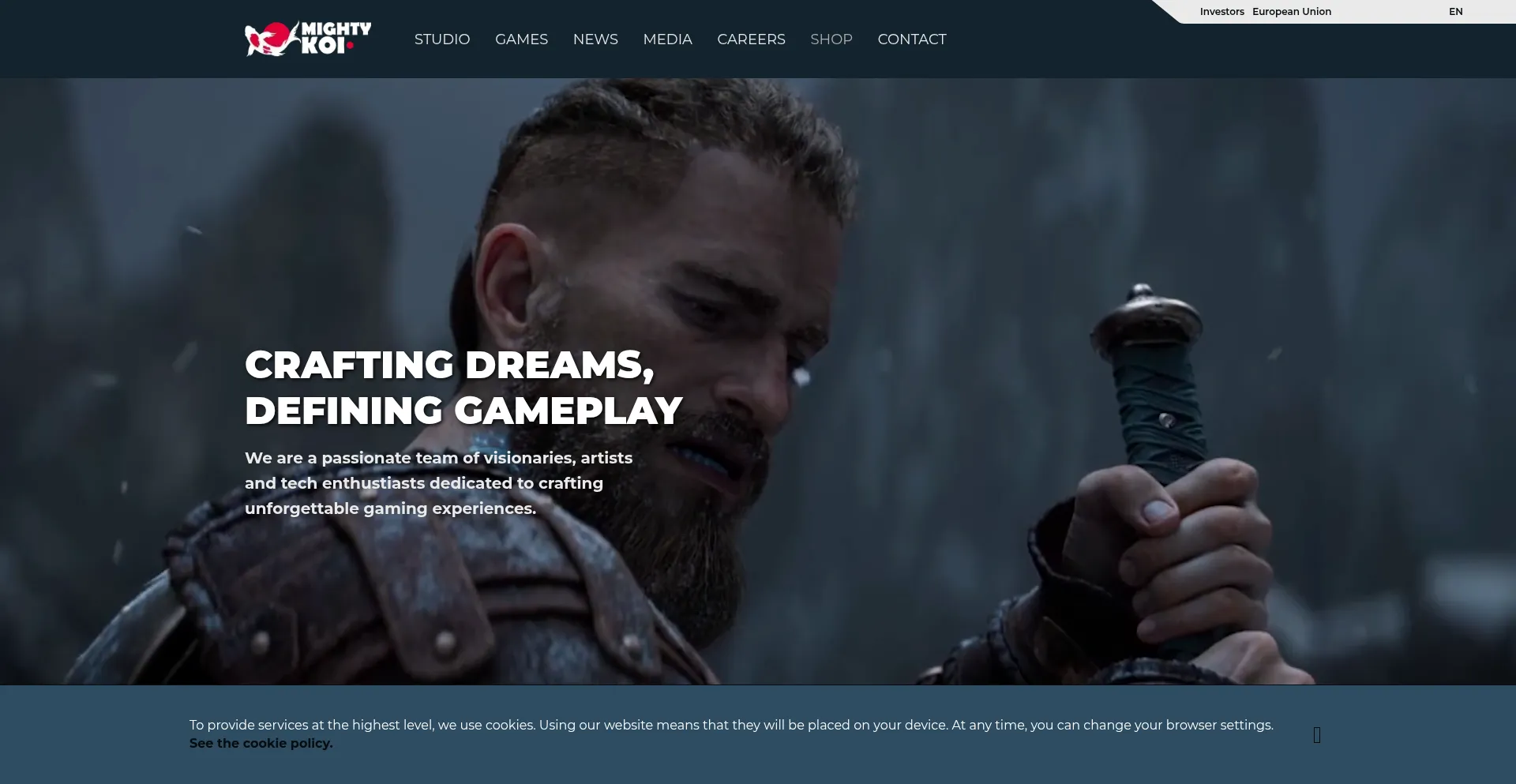 Website screenshot of Mighty-koi.com