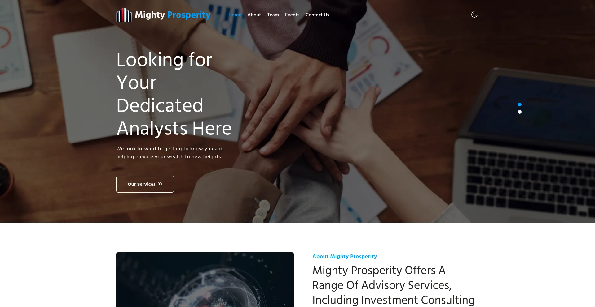 Website screenshot of Mighty-prosperity.com