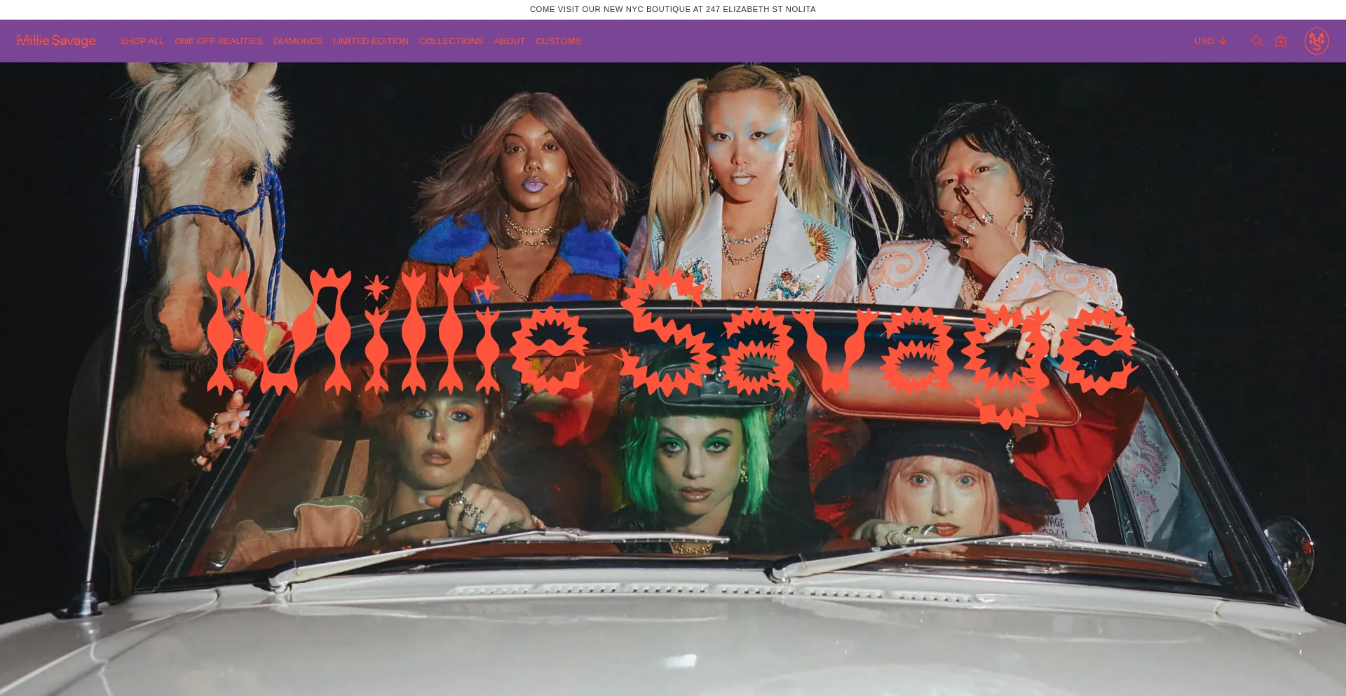 Website screenshot of Milliesavage.com