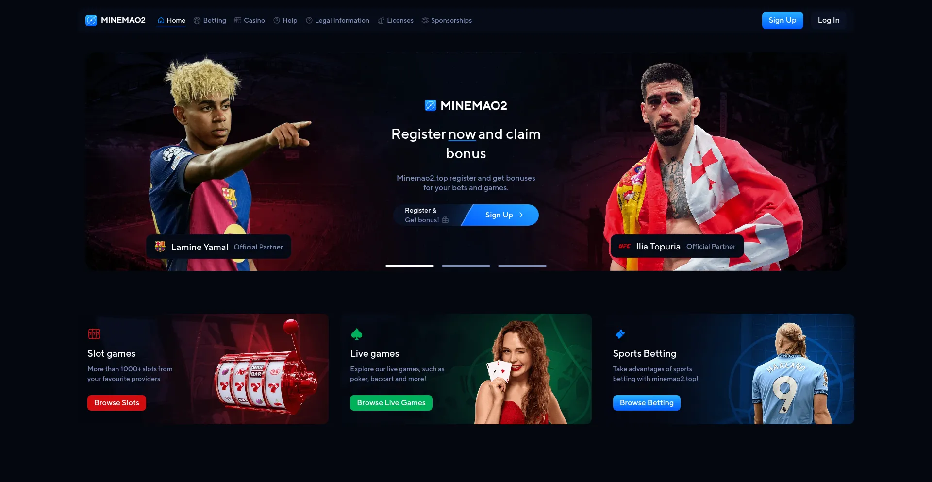 Website screenshot of Minemao2.top