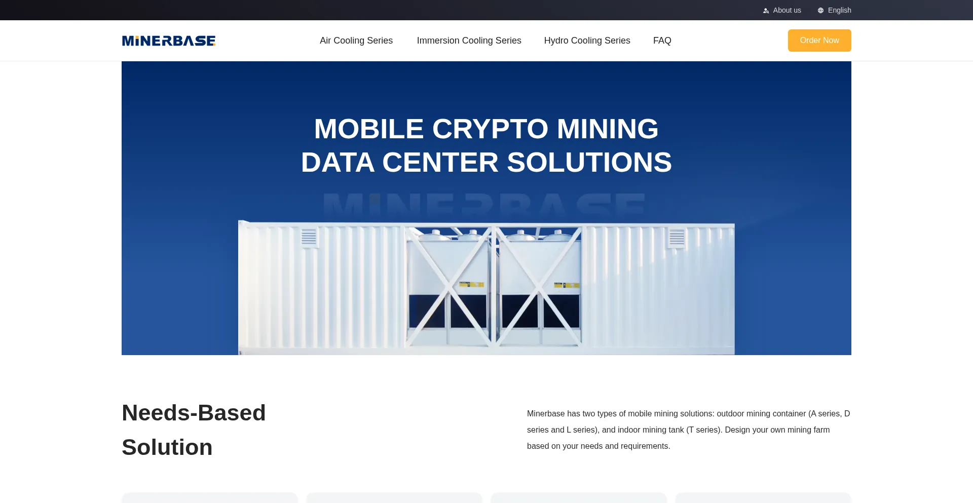 Website screenshot of Minerbase.com