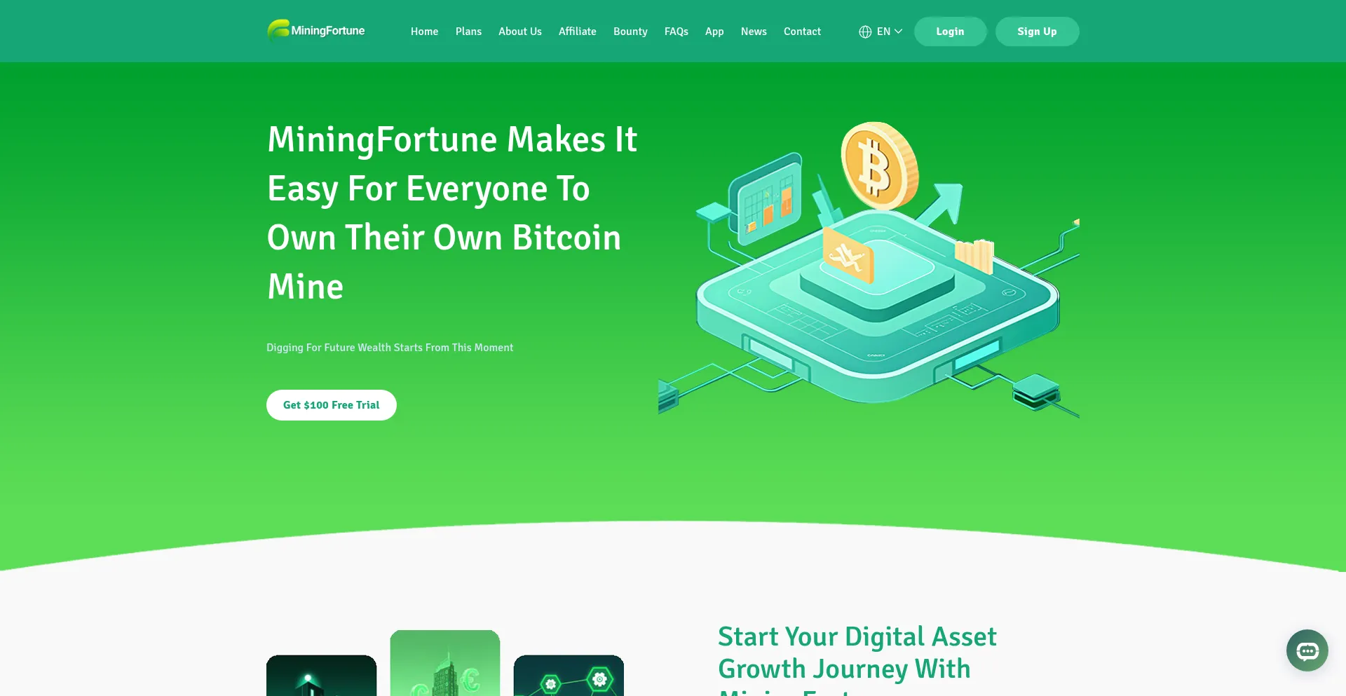 Website screenshot of Miningfortune.com