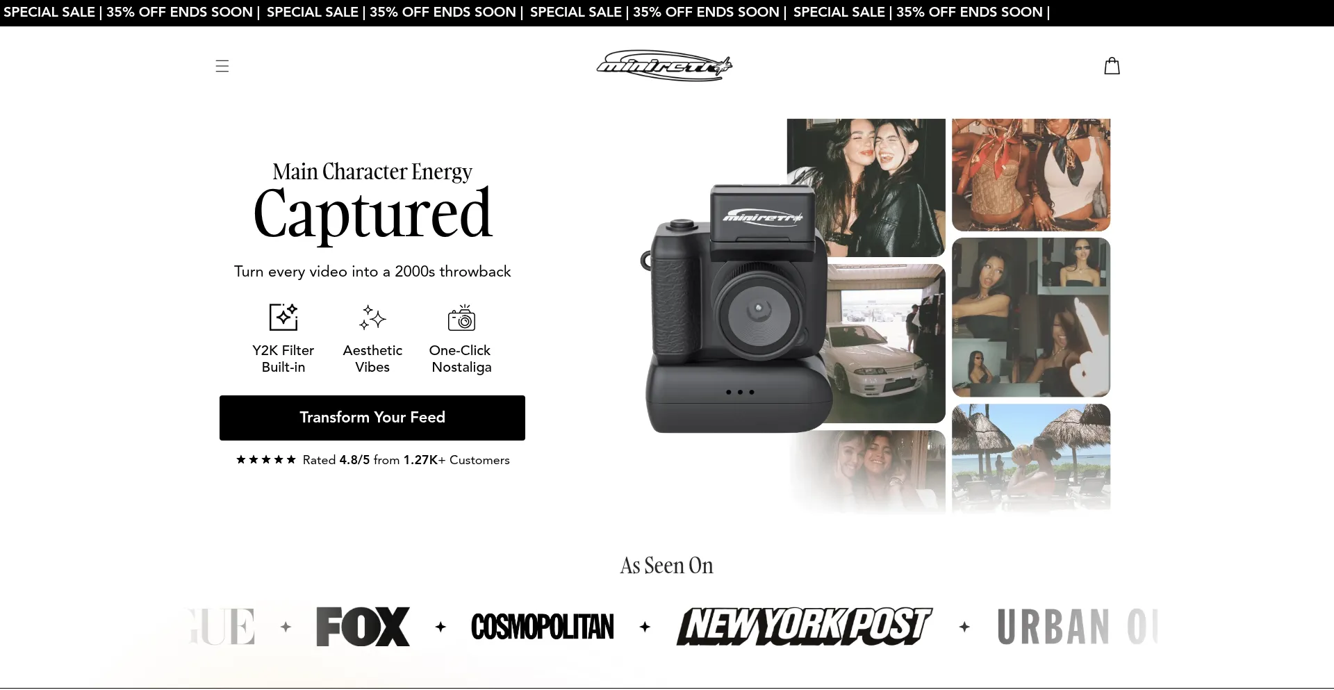 Website screenshot of Miniretroflix.com