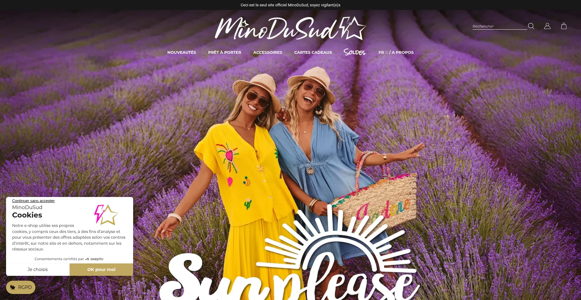 Website screenshot of Minodusud.com