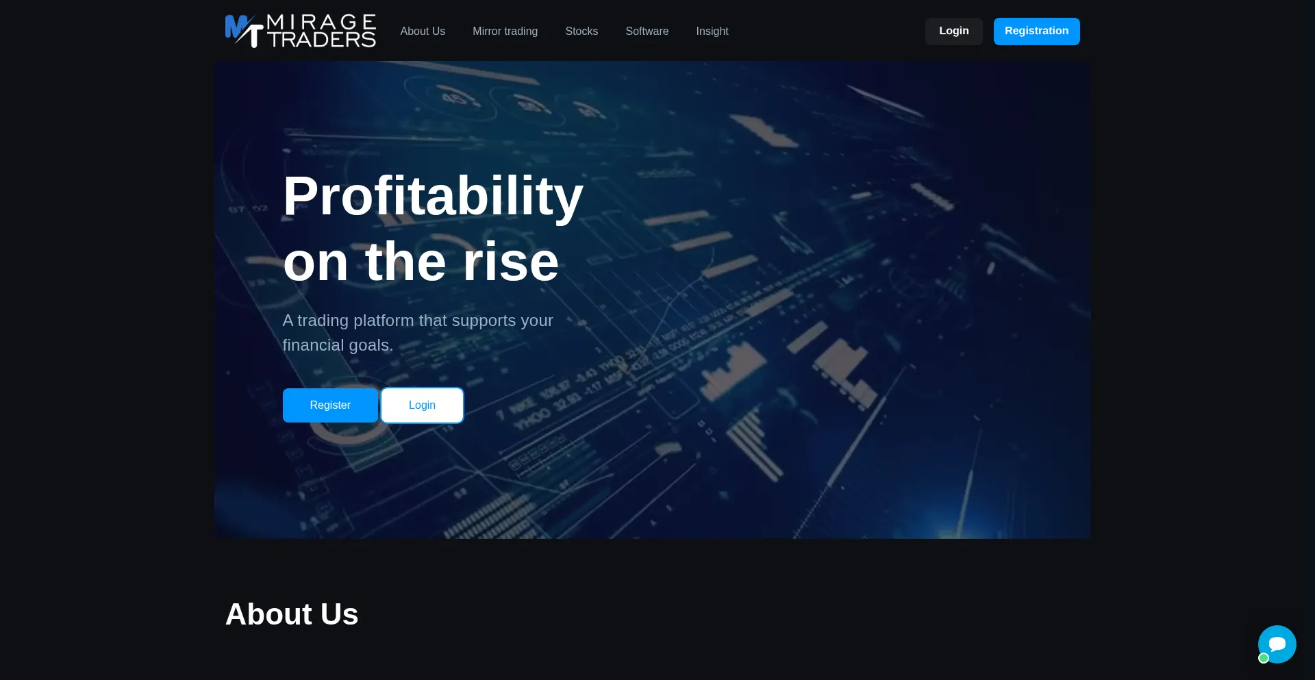 Website screenshot of Miragetraders.com