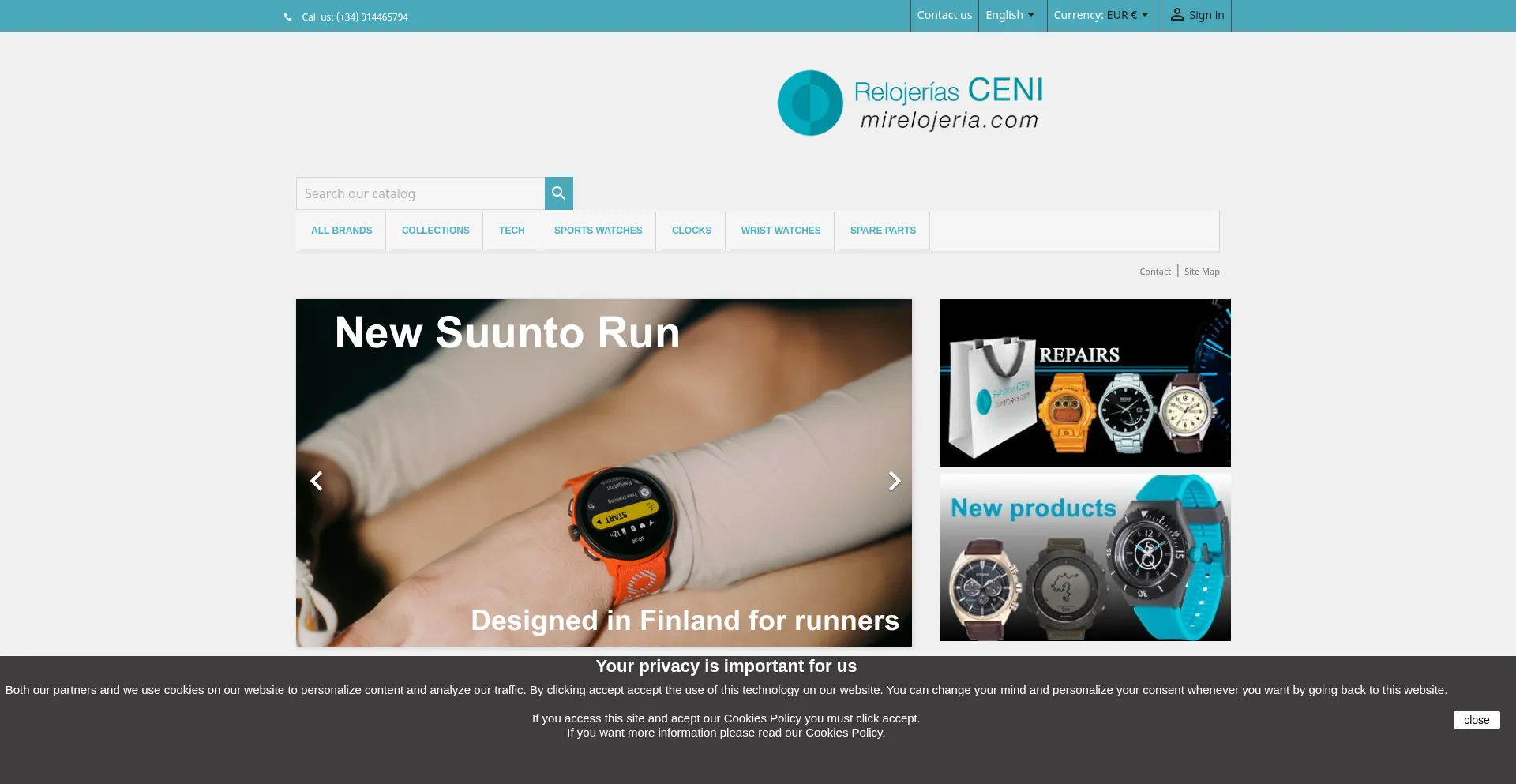 Website screenshot of Mirelojeria.com
