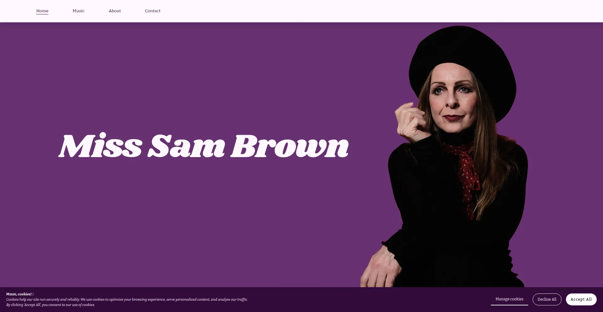 Website screenshot of Misssambrown.com