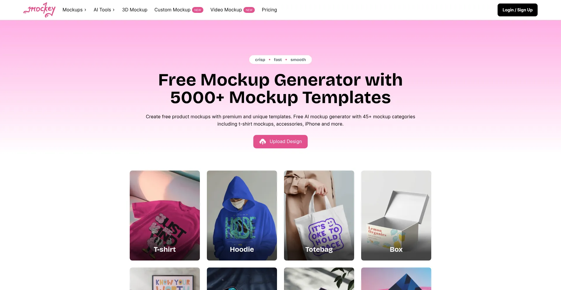 Website screenshot of Mockey.ai