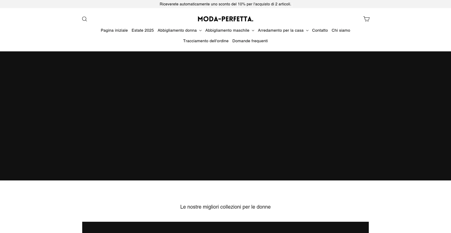 Website screenshot of Moda-perfetta.it