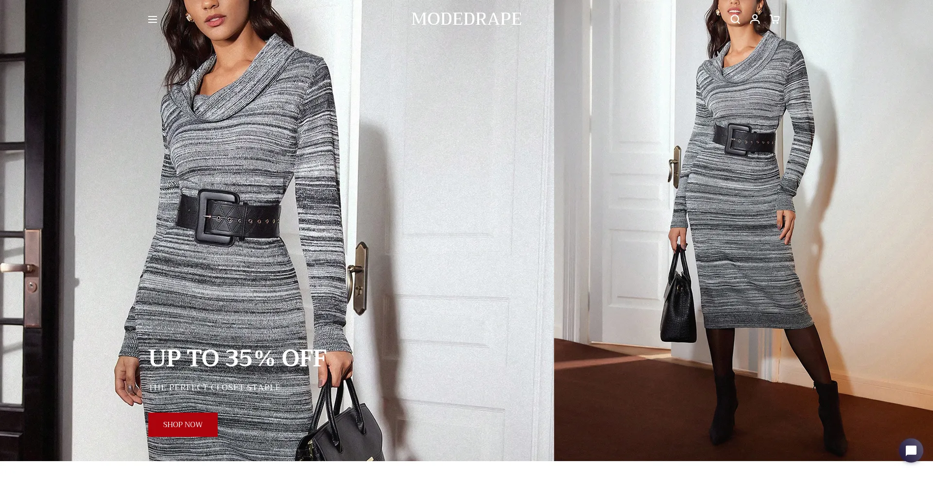 Website screenshot of Modedrape.com