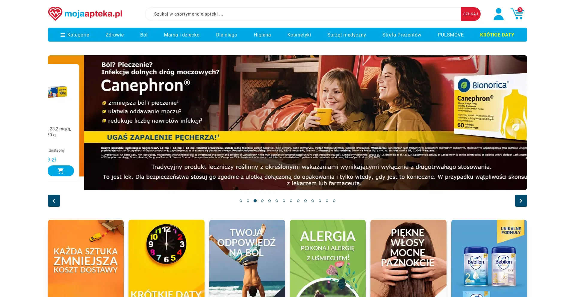 Website screenshot of Mojaapteka.pl