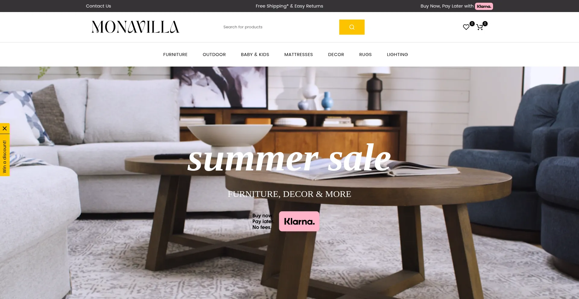 Website screenshot of Monavilla.com