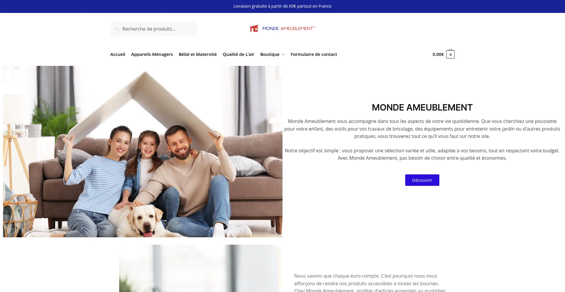 Website screenshot of Monde-ameublement.com