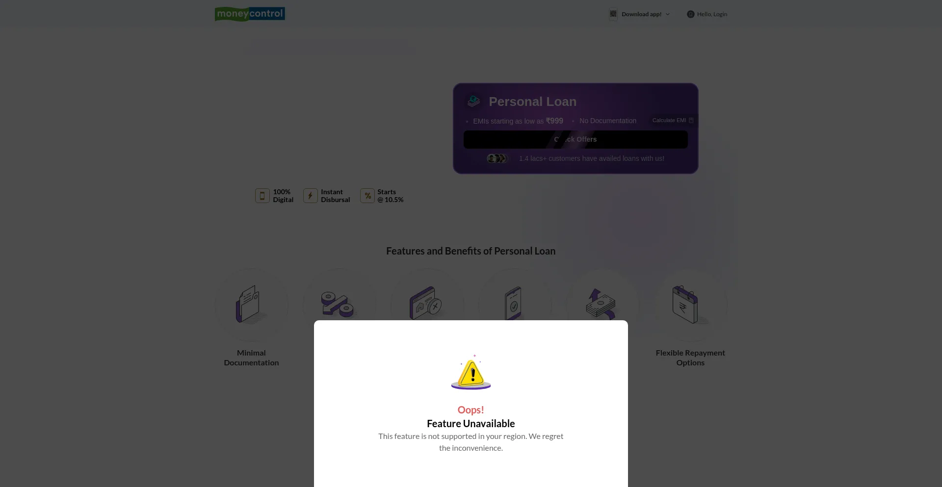 Website screenshot of Moneycontrolpay.com