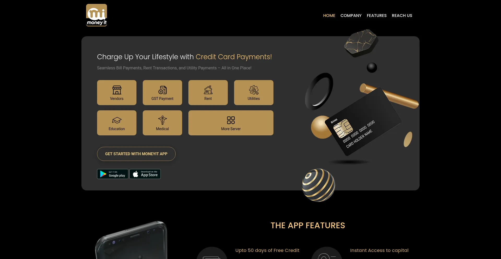 Website screenshot of Moneyit.in