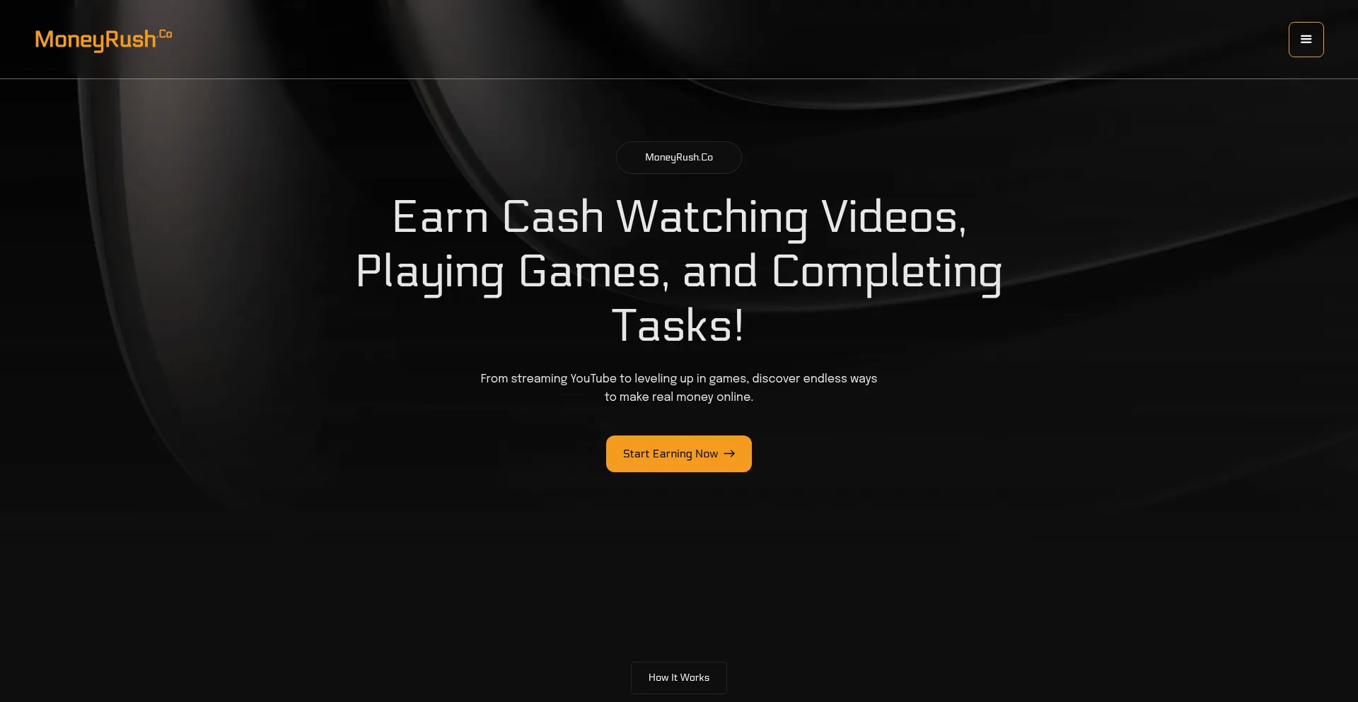 Website screenshot of Moneyrush.co